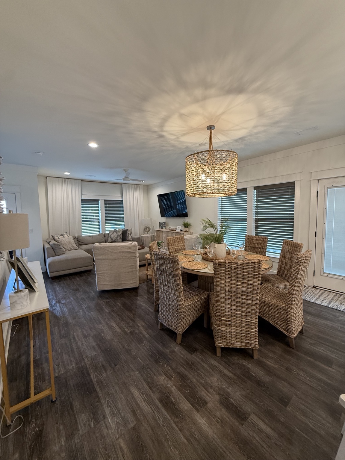 Professionally cleaned dining and living area