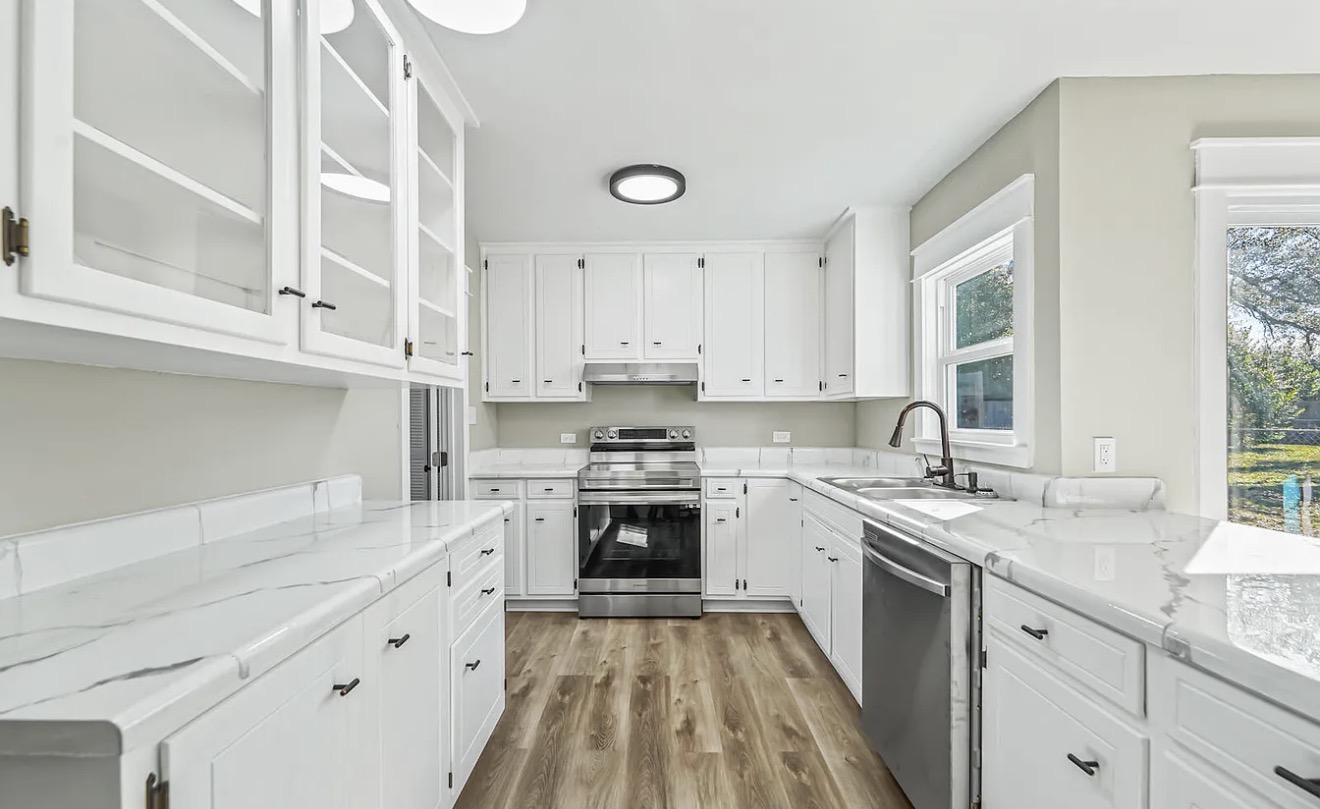 Kitchen after remodeling with epoxy countertops